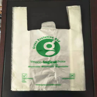 नि: शुल्क नमूने पर्यावरण के अनुकूल PVA शॉपिंग बैग पानी में घुलनशील टी शर्ट बैग अनुकूलित